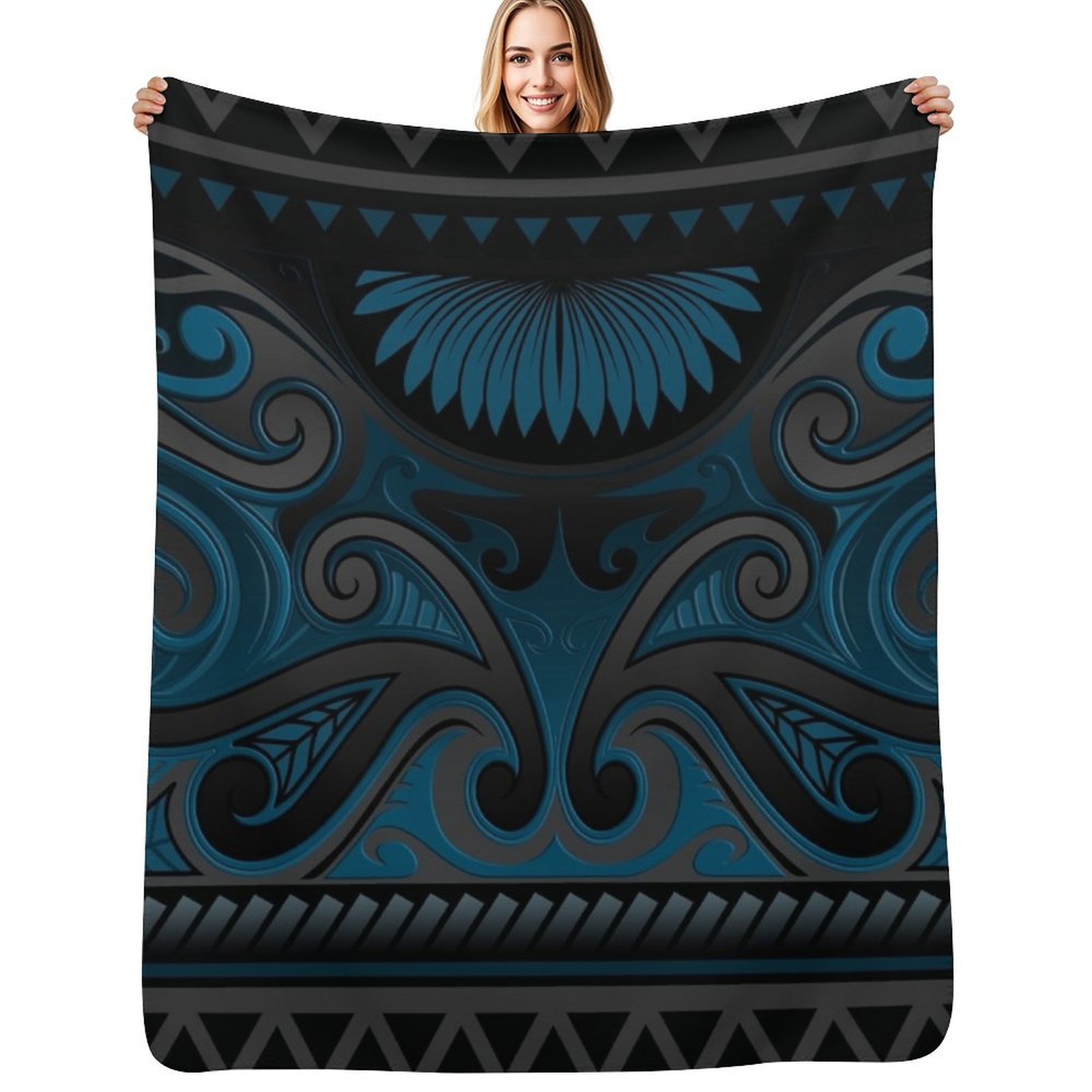 Blue Grey Ornate Maori Design, - Anime Cosplay New Zealand recension och pris