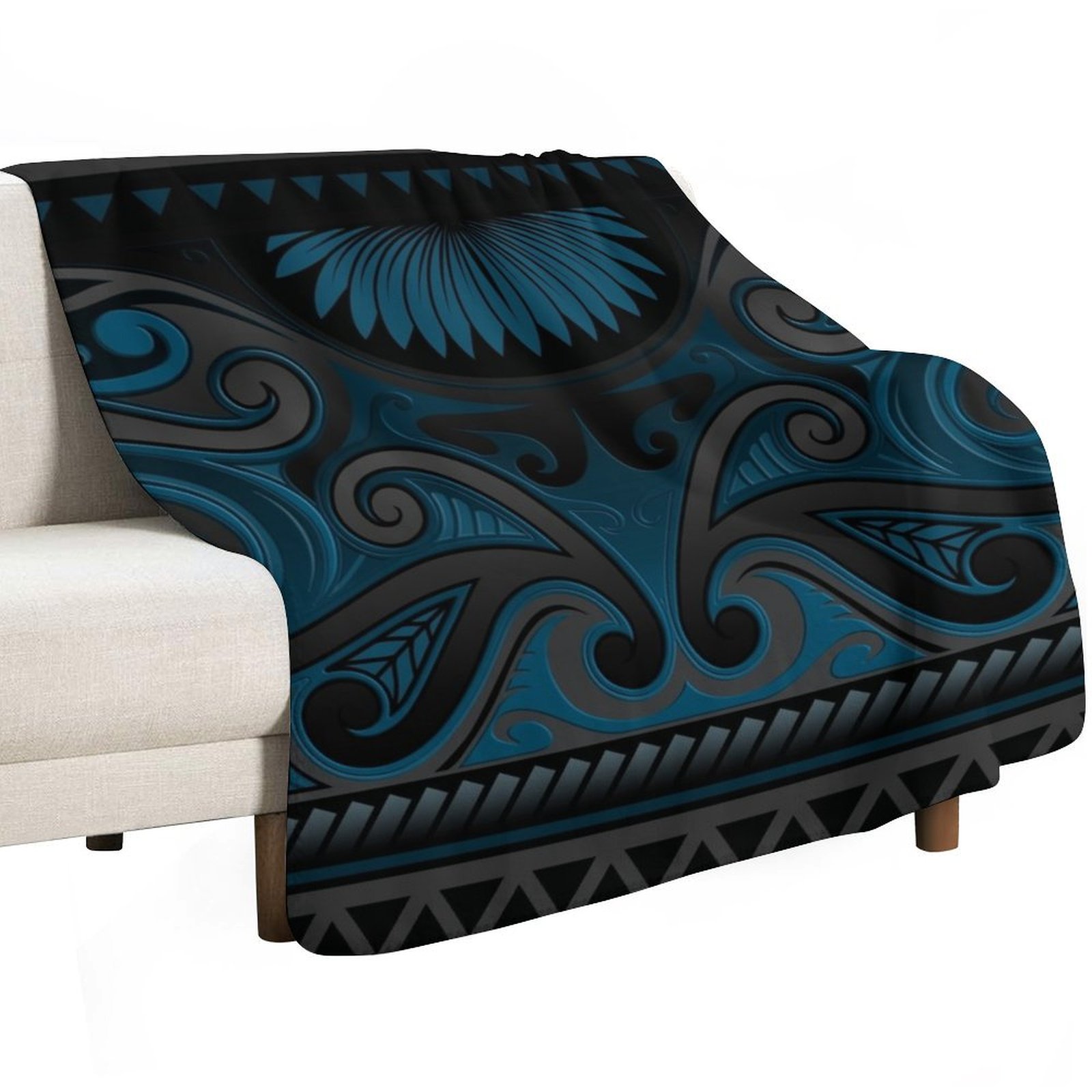 Blue Grey Ornate Maori Design, - Anime Cosplay New Zealand recension och pris