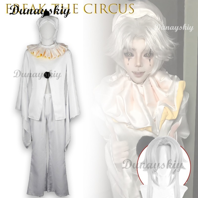 Pierrot Freak Party White Clow - Cosplay Anime White Hair recension och pris
